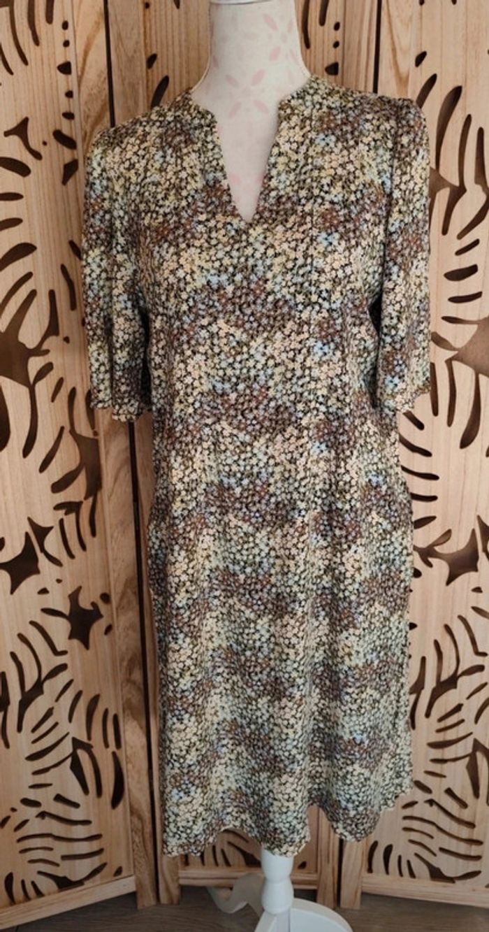 Robe midi fleurie fluide - Taille M/38 - Fransa - photo numéro 3