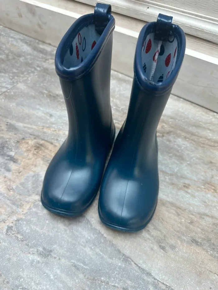 Weishuo Bottes de Pluie Enfant PVC 24 bleu marine - photo numéro 7