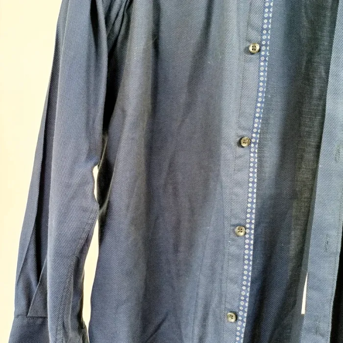 Chemise homme bleu foncé Pierre Cardin, col à motif, taille 41 1311 - photo numéro 6