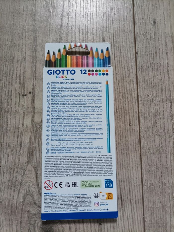 12 crayons de couleurs Elios Giotto neufs - photo numéro 2