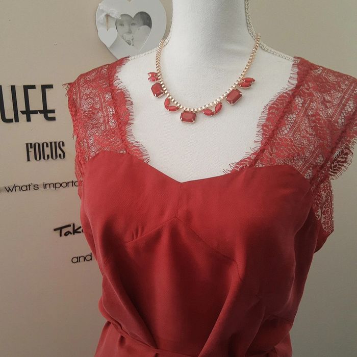 Robe de soirée cérémonie chic rouge bordeaux neuve avec étiquette Comptoir des Cotonniers taille 42 - photo numéro 3