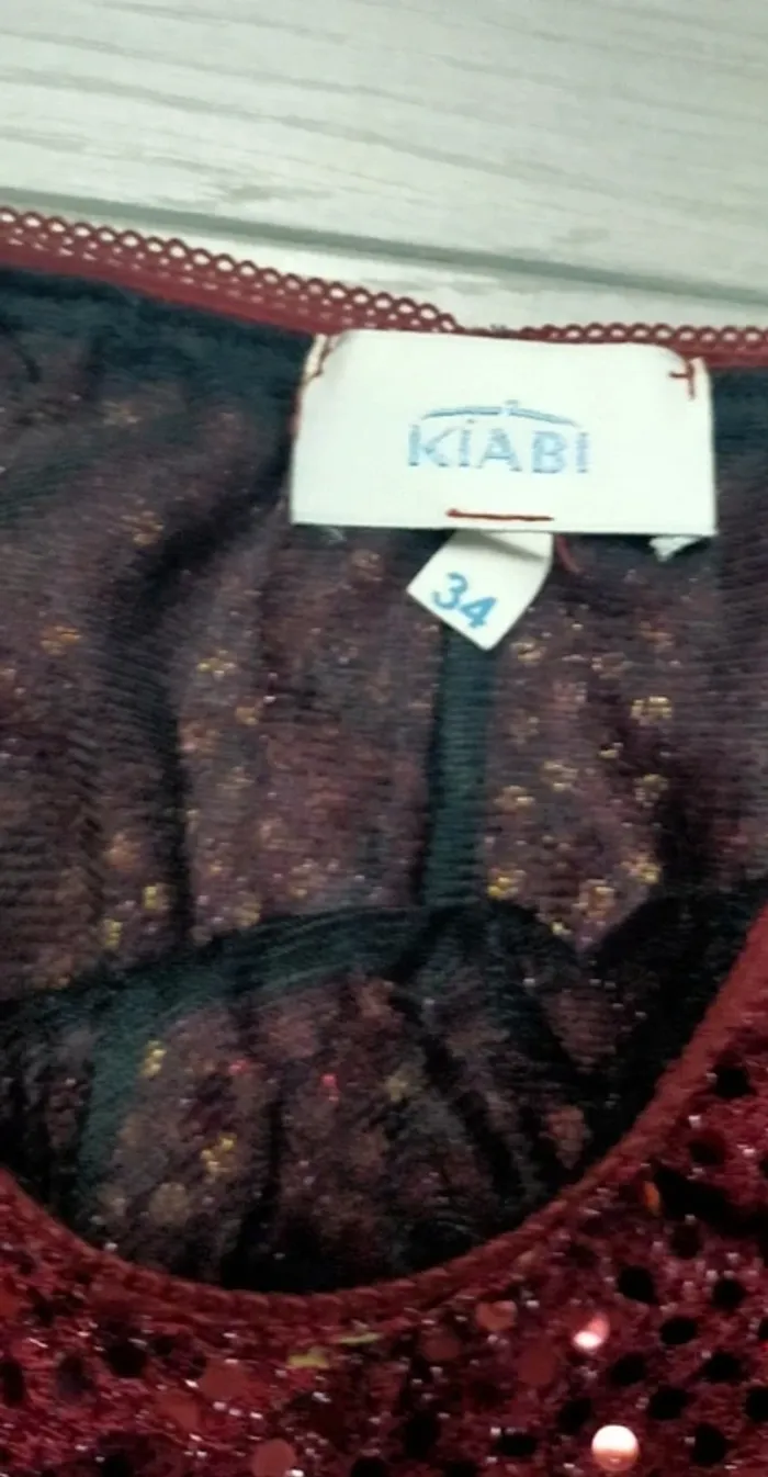 Mini jupe bordeaux sequins brillants disco festival XS 34 Kiabi - photo numéro 4