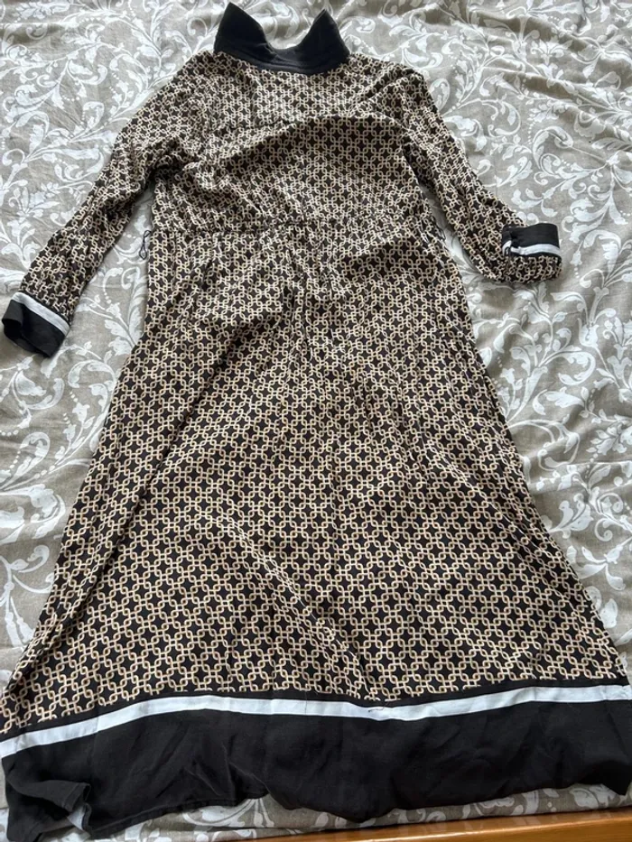 Robe longue H&M noir beige taille 40 - photo numéro 2