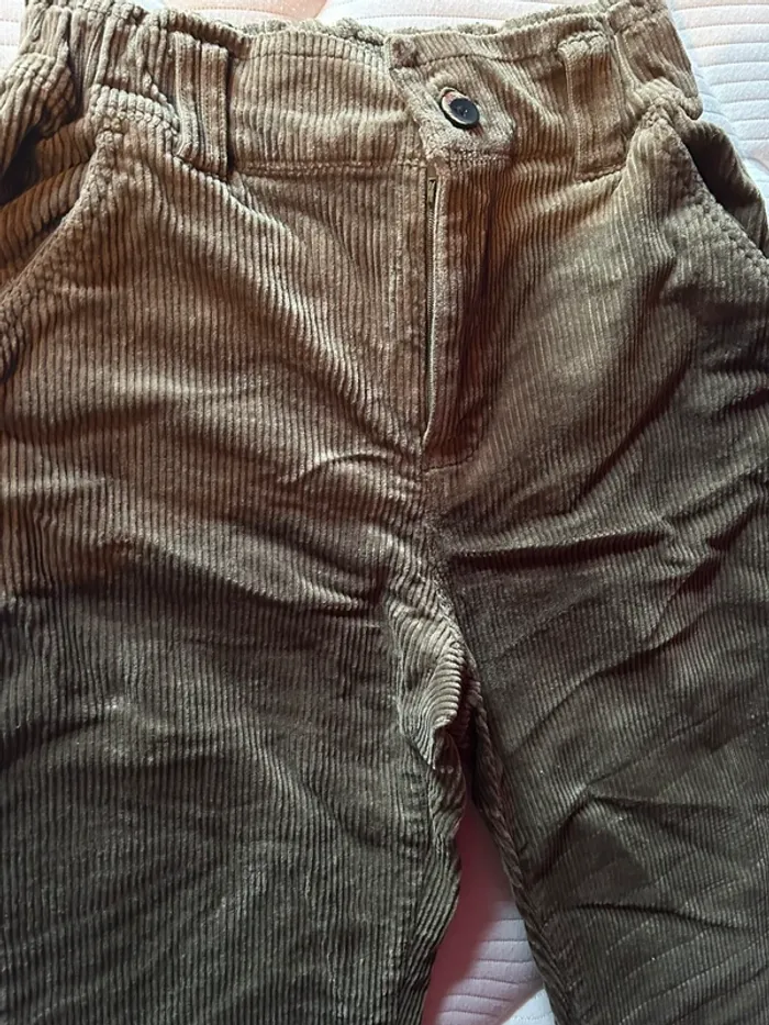 Pantalon droit velours côtelé kaki Kiabi - photo numéro 5