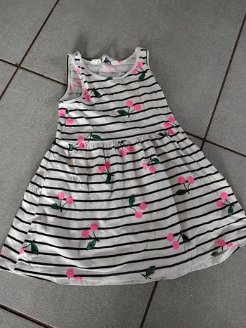Robe rayée cerises H&M T.98-104