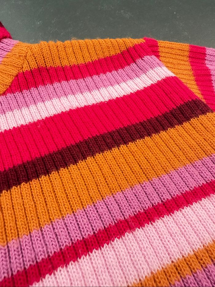 Pull col roulé multicolore - photo numéro 2