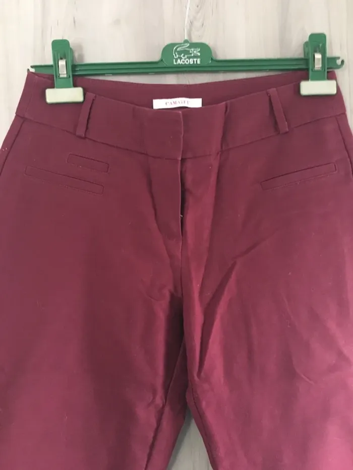 Pantalon cigarette bordeaux coupe 7-8 T.38 - photo numéro 3
