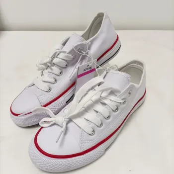 Baskets de ville blanches et rouges Sinsay pointure 37 C052