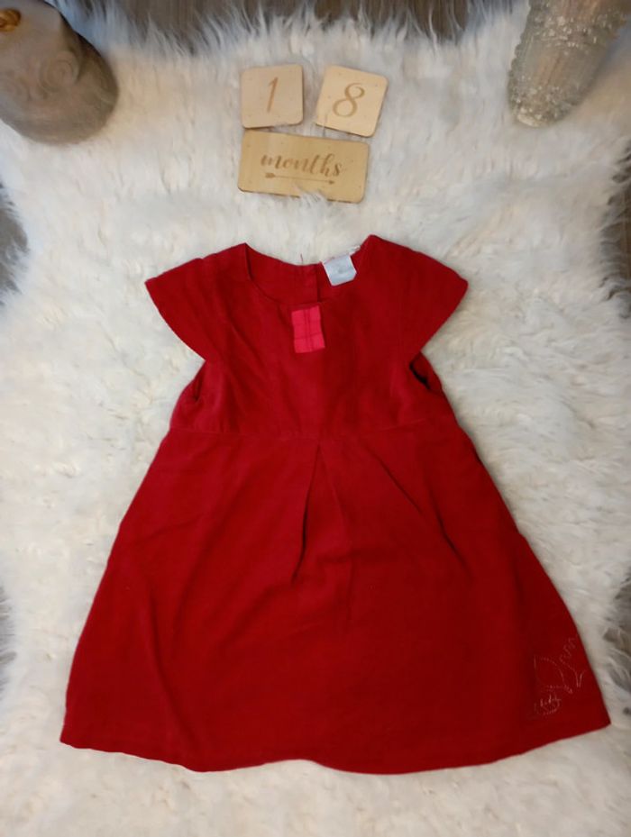 Robe velour rouge 18m - photo numéro 2