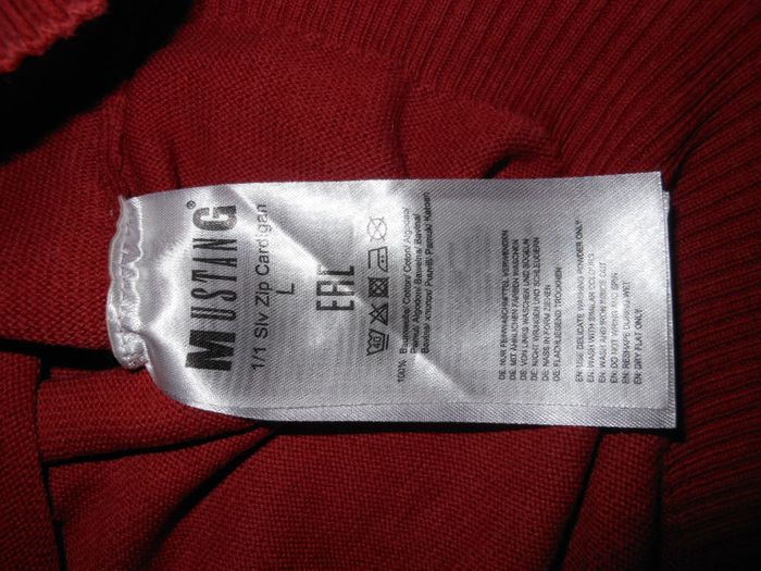 Gilet cardigan homme MUSTANG taille L couleur brique - photo numéro 5