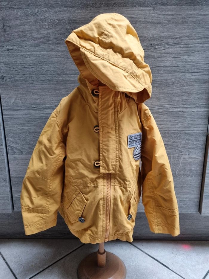 Manteau double jaune et gris