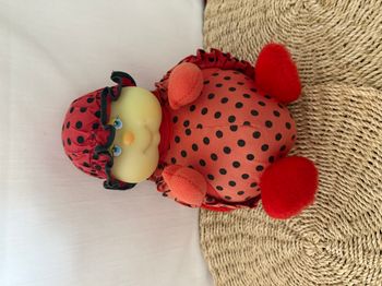 Peluche luciole doudou coccinelle Ajena tête Phosphorescente 30 Cm Vintage