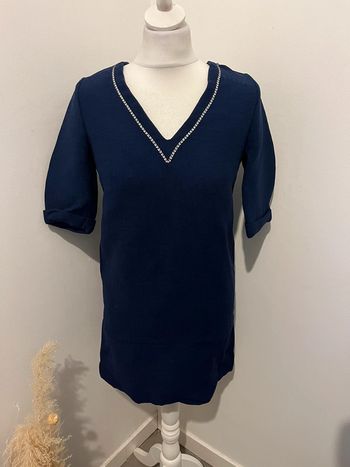 Robe bleue et argentée Maje S