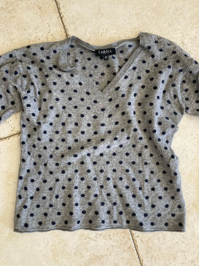 Pull court Caroll à pois