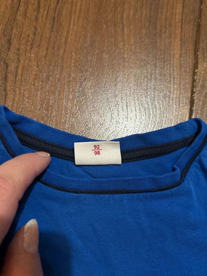 T shirt à manches longues en coton bleu motif tigre S.Oliver Taille 92-98 cm - photo numéro 4