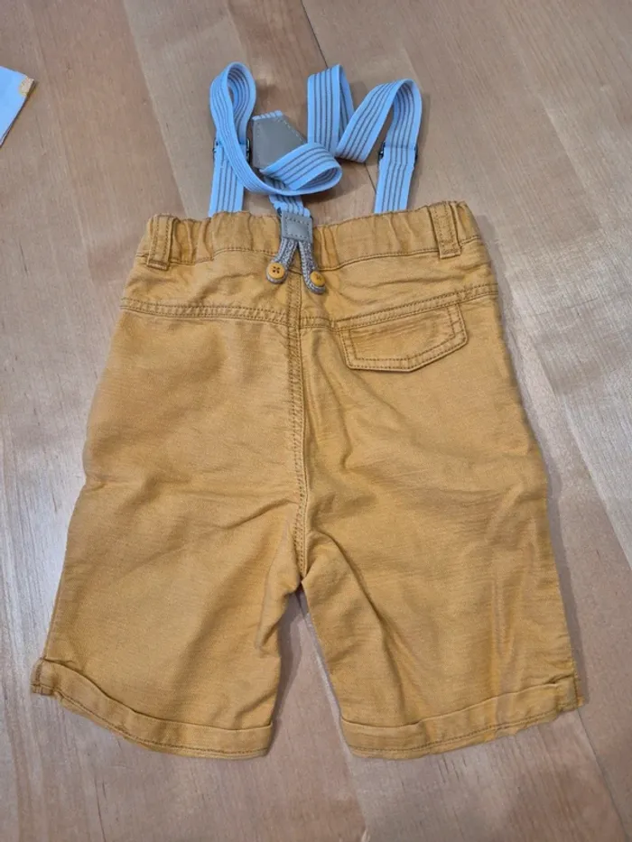 Ensemble bébé garçon 24 mois chemise + short à bretelles - photo numéro 5