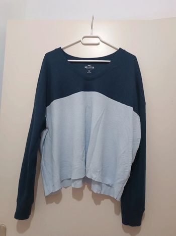 Pull fin bleu