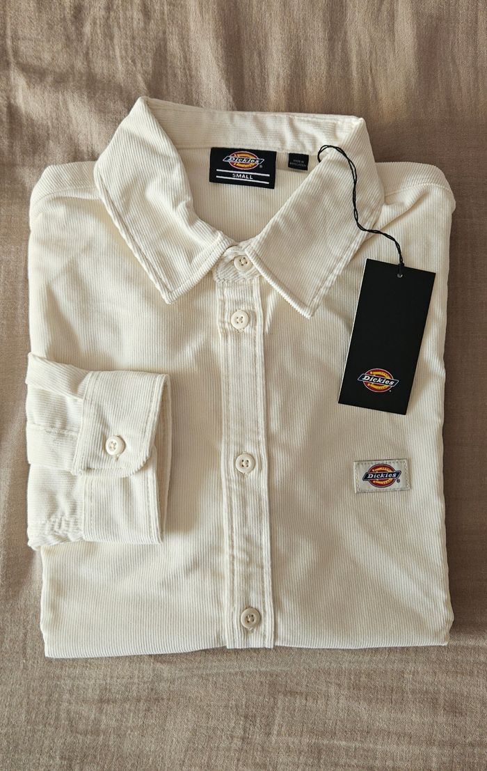 Chemise / surchemise Dickies Wilsonville velours côtelé blanc crème – taille S neuve