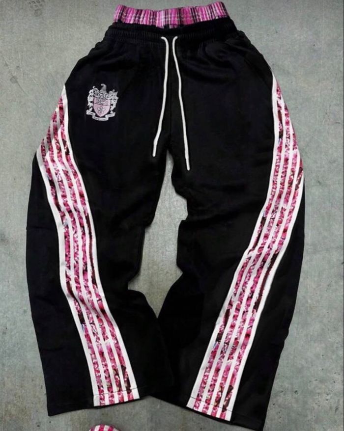 Jogging street wear doublé ceinture rose