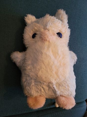 RARE Peluche Hibou Chouette Boulgom 22cm doudou bleu rose blanc Made in France collection