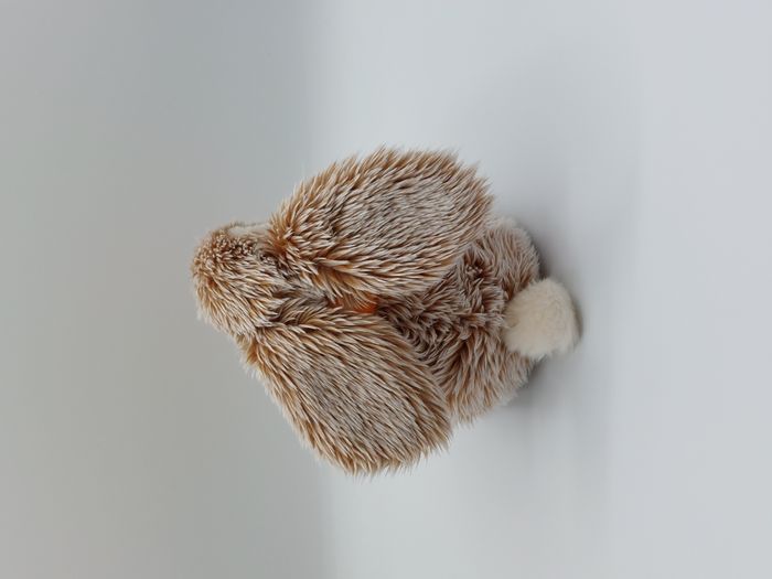 Peluche doudou lapin marron chiné blanc LASCAR écharpe orange flocon 18 cm - photo numéro 3