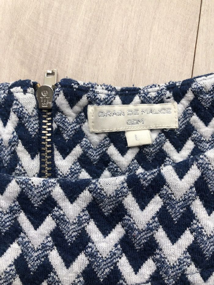 Top bleu grain de malice taille L imprimé géométrique - photo numéro 3