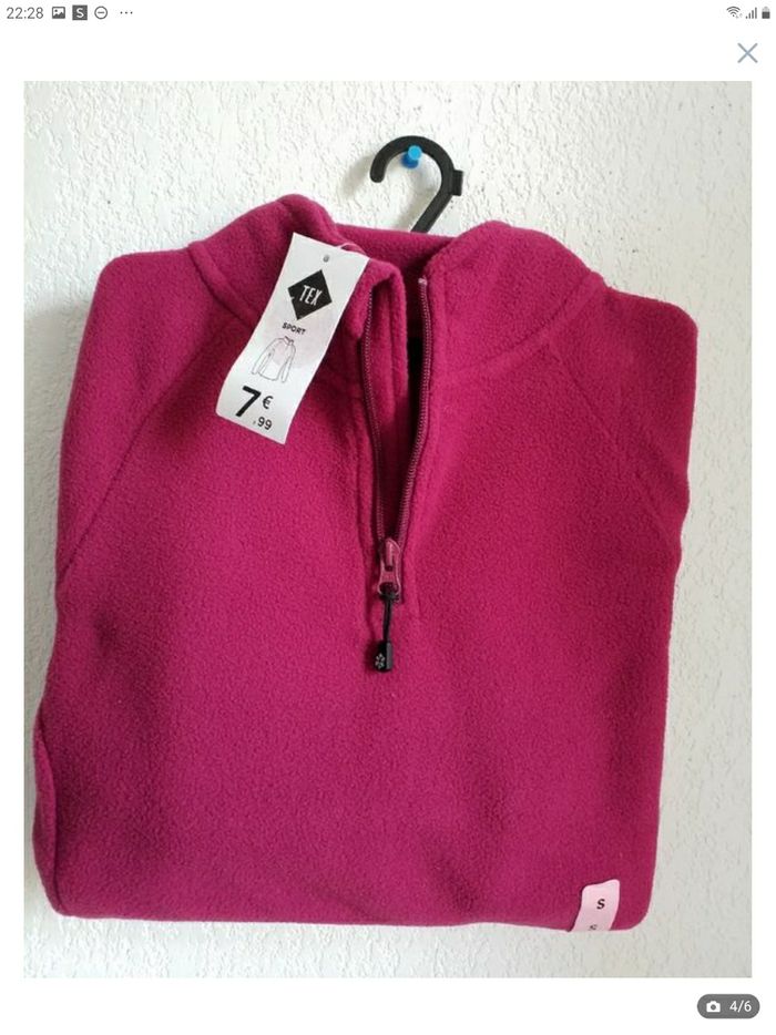 Sweat polaire Bordeaux taille S neuf - photo numéro 3