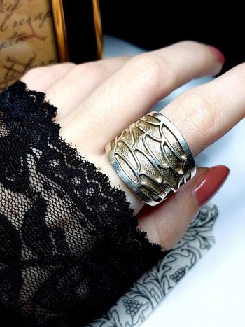 Magnifique bague vintage anneau argenté taille 60