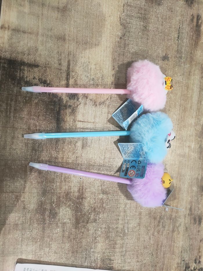 Lot de 3 stylos pompon Diddl is back neuf étiquettes - photo numéro 2