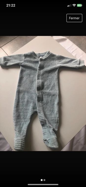 Pyjama garçon vert 50 cm