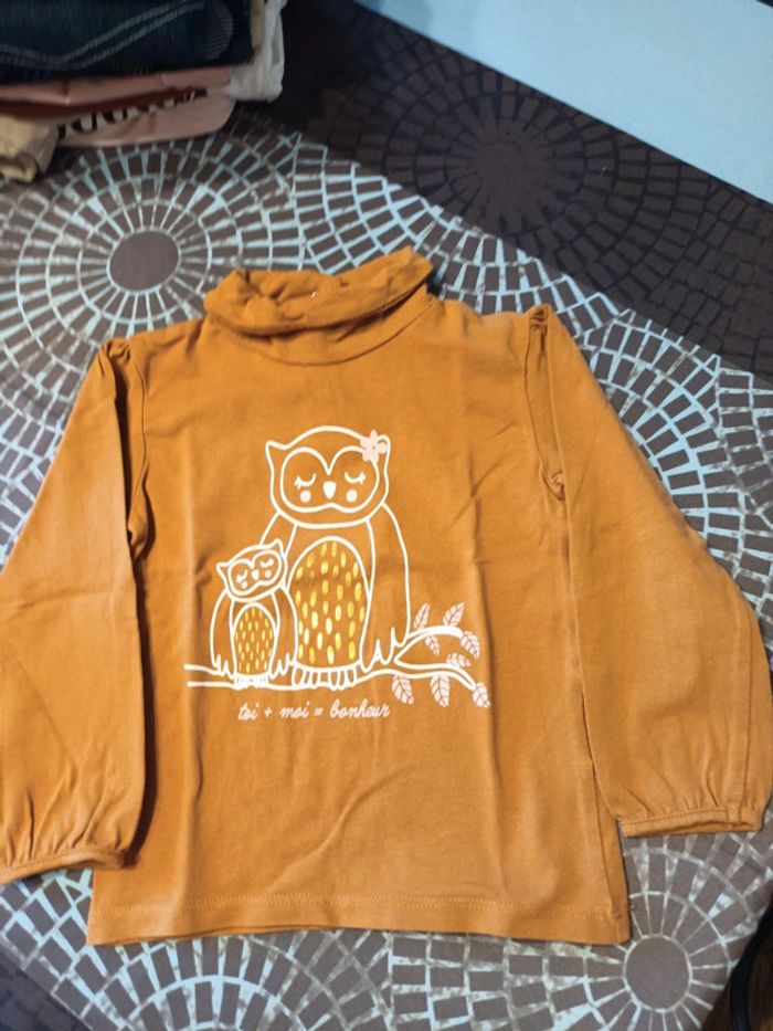 Tee shirt col roule fille 24 mois gemo