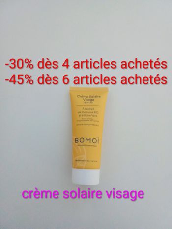 Crème Solaire Visage SPF 30 - BOMOÏ (Neuf) 40ml