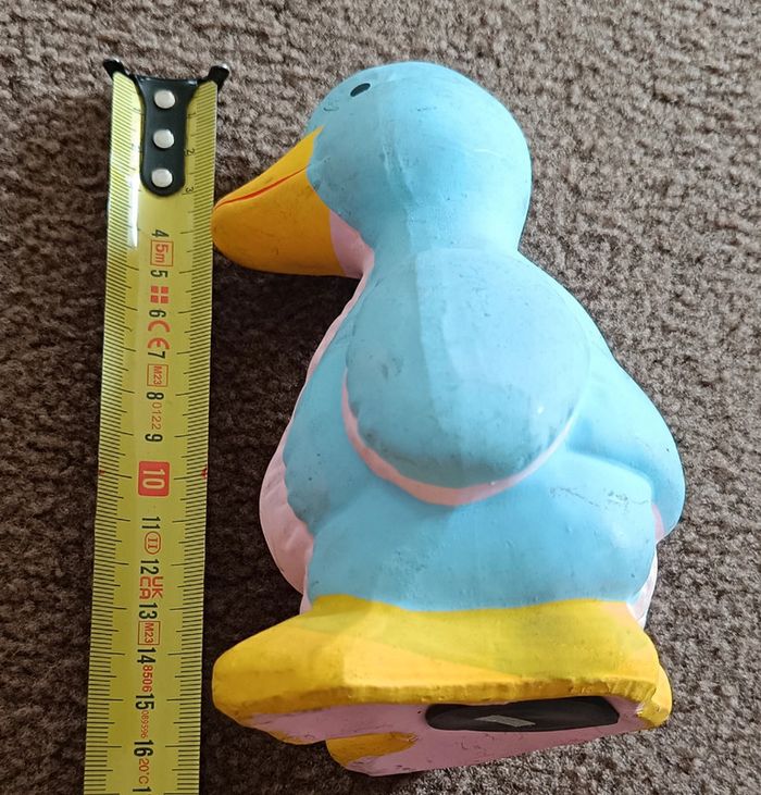Tirelire oie canard bleu rose ancienne - photo numéro 5