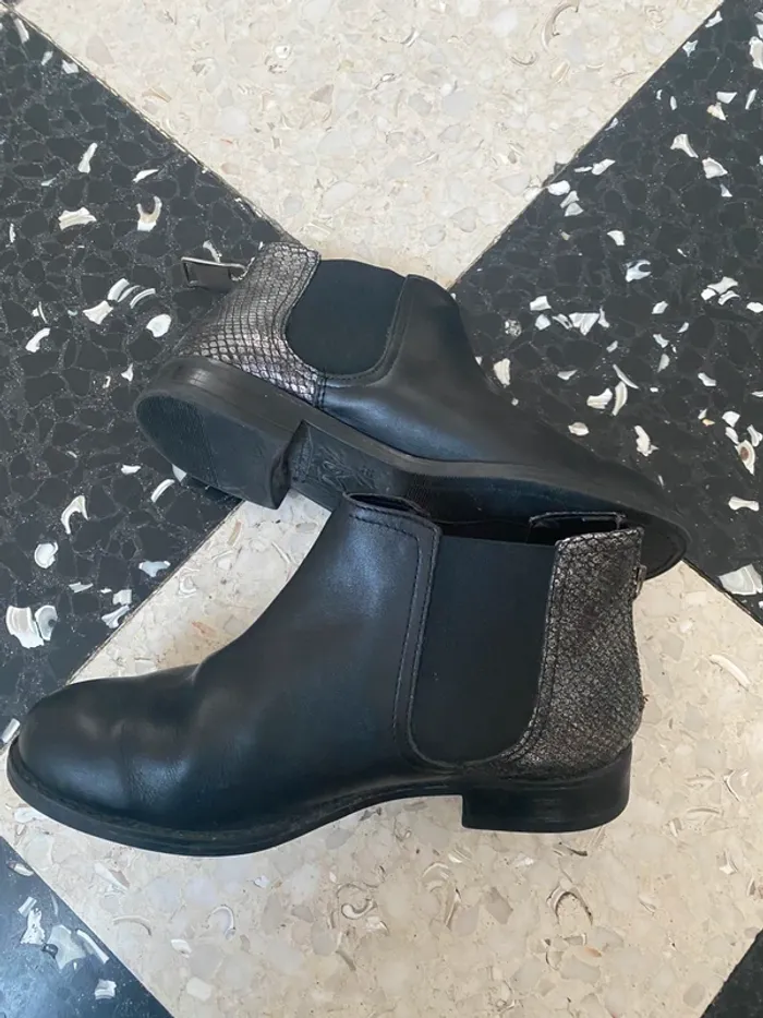 Bottines André noires cuir – T36 – fermeture zippée arrière - photo numéro 7