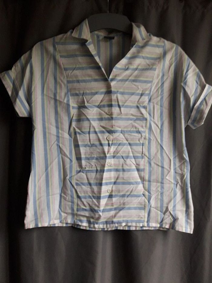 Chemise blanche rayée 40