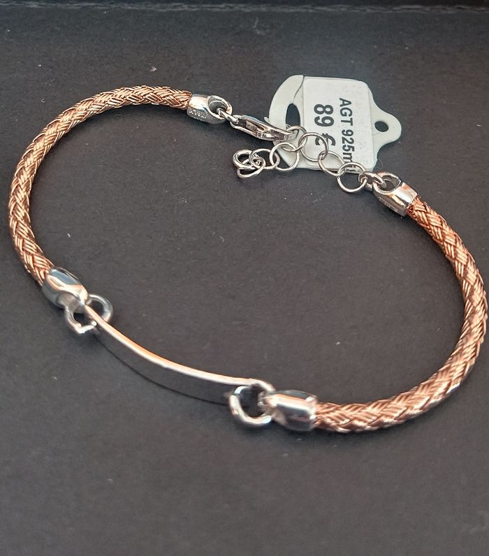 VALENZI, bracelet avec plaque pour enfant, Argent rosé 925. Neuf. - photo numéro 5