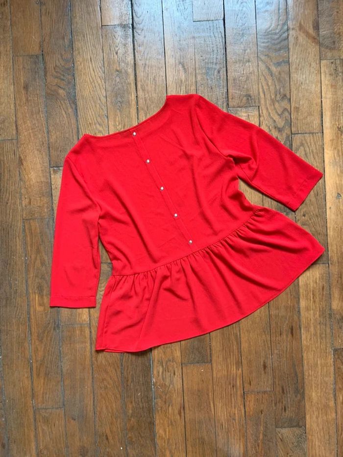 Blouse rouge péplum kiabi taille 38 m - photo numéro 5