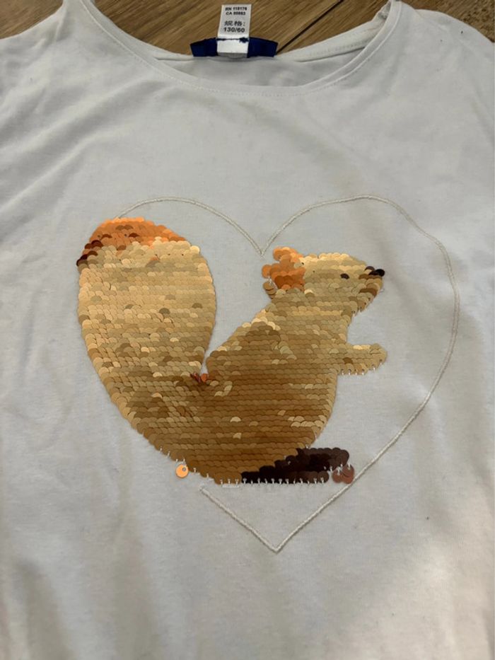 T-shirt manches longues écureuil 8 ans - photo numéro 2