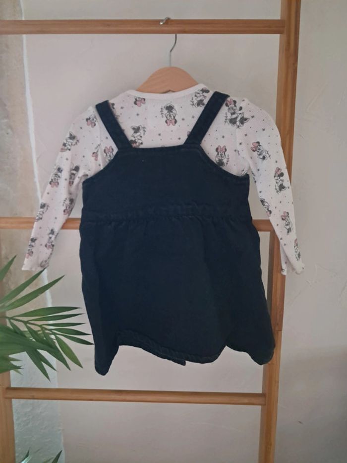 Ensemble minnie robe en jeans et tee shirt ML 18m - photo numéro 3