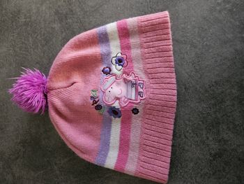 Bonnet hiver enfant fille - Taille unique - Peppa Pig - Rose lila