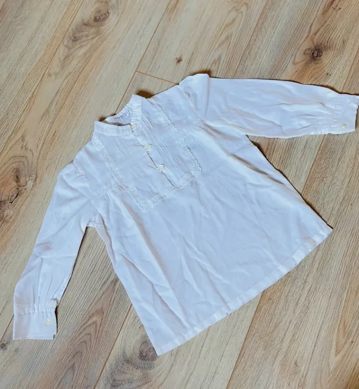 Chemisier blanc à broderie vintage - photo numéro 2