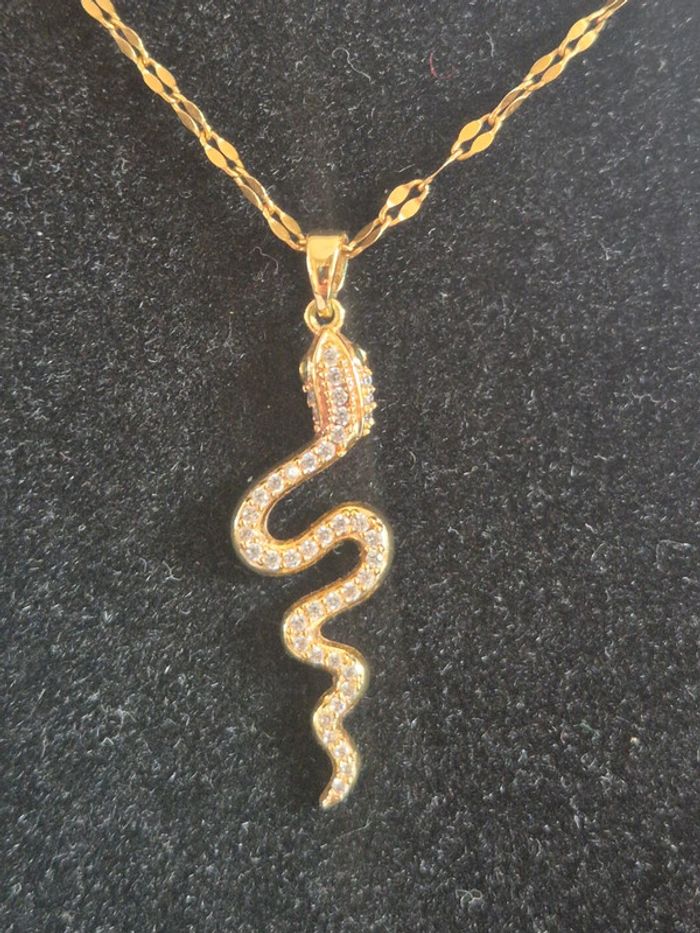 Collier femme acier sepent scintillant