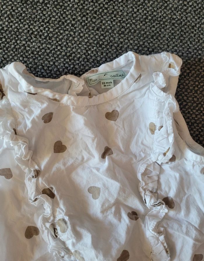 Blouse sans manche à cœur fille 24 mois - photo numéro 2