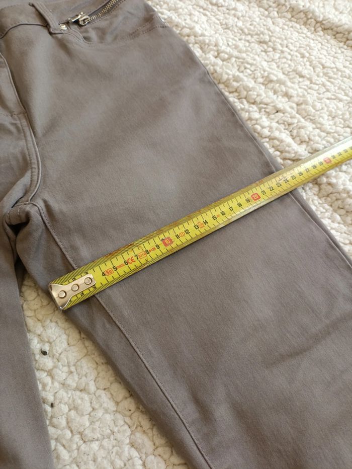 Pantalon taupe gris Bréal avec détails zippés grunge gothique - photo numéro 8