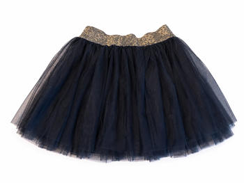 Jupe fille tulle bouffante + jupon coton 6 ans. Ceinture argentée. Orchestra