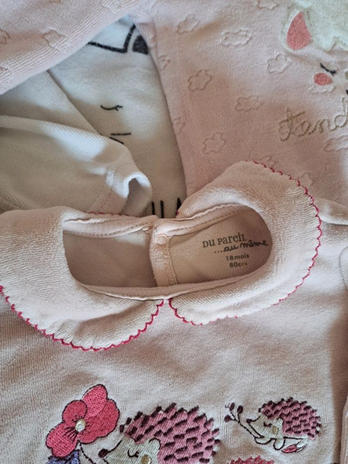 Lot 5 pyjama chauds fille 18 mois - photo numéro 3
