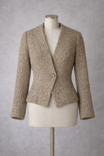 veste blazer en lainage tweed doublée faite par une couturière Taille 38. Lavable machine