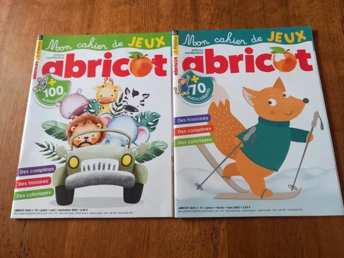 Cahiers de jeux "Abricot" Neufs.