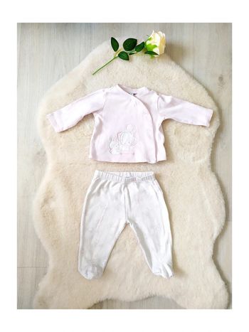 Ensemble 2 pièces cardigan + pantalon à pied bébé fille 3 mois mi-saison