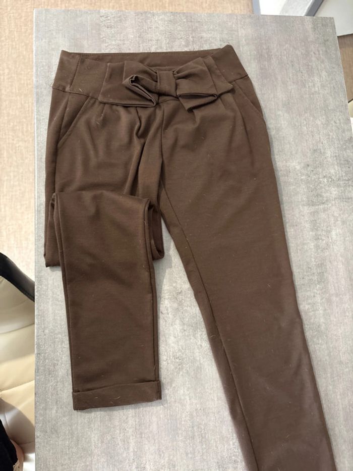 Pantalon marron avec noeud - photo numéro 2